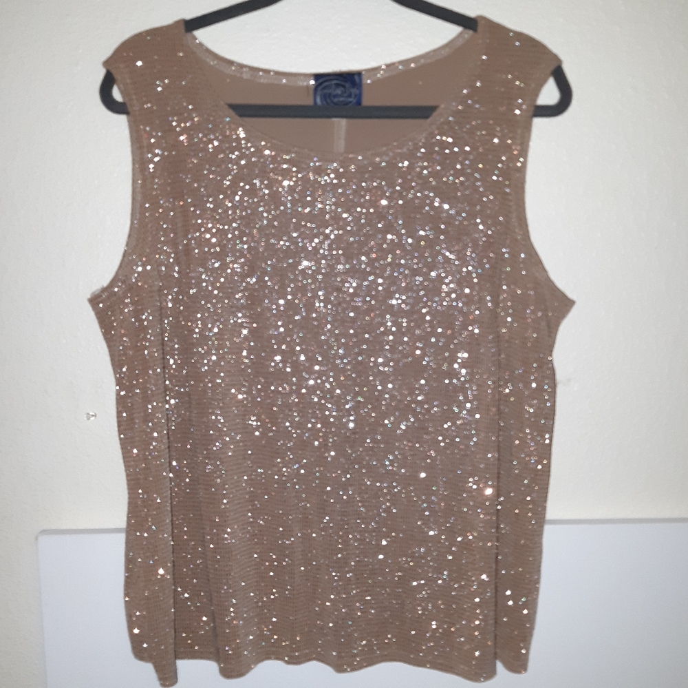 2x Sparkle fancy top sleeveless shell